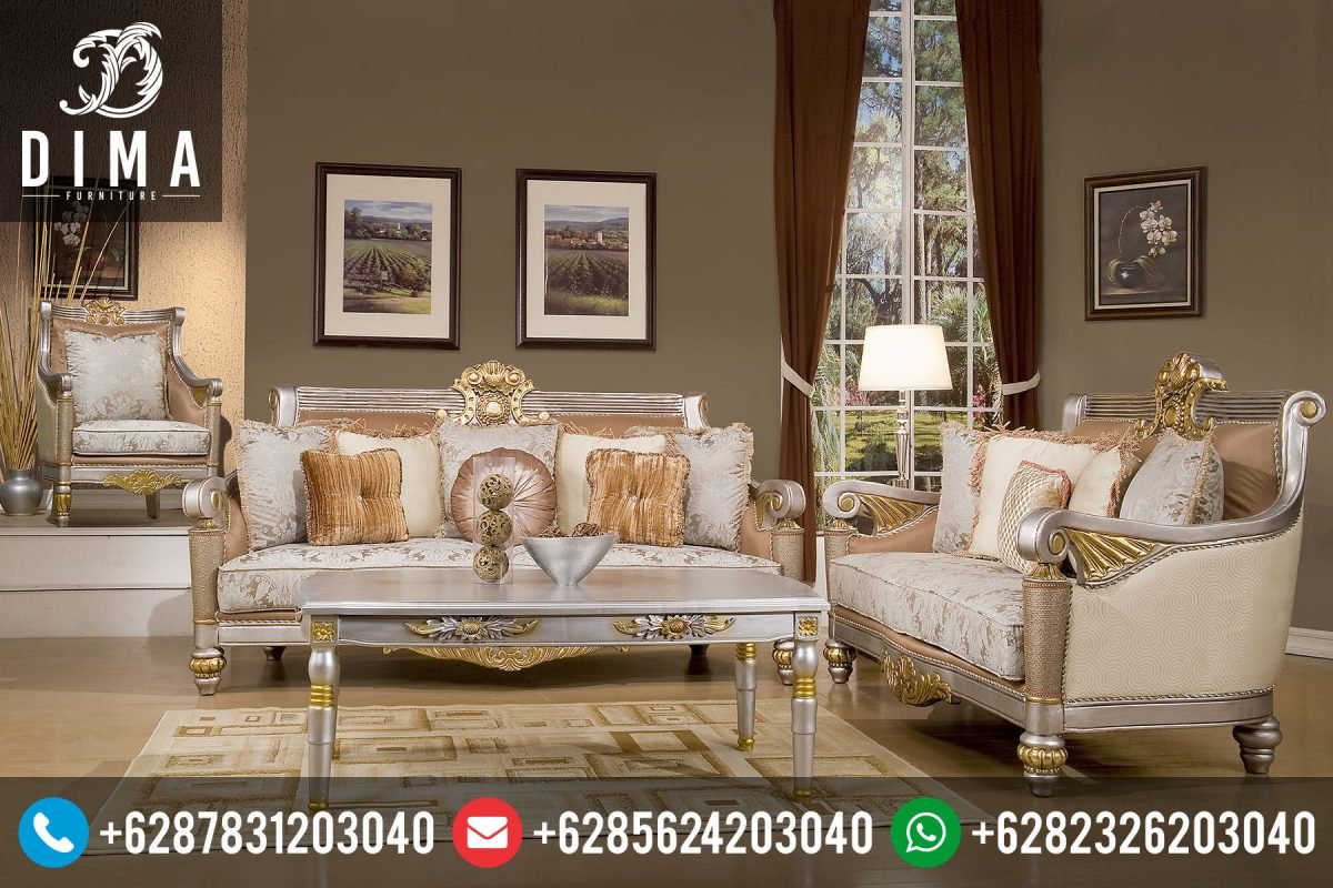 Mebel Mewah Jepara Set Kursi Sofa Tamu Klasik Duco Terbaru Murah ST-0047