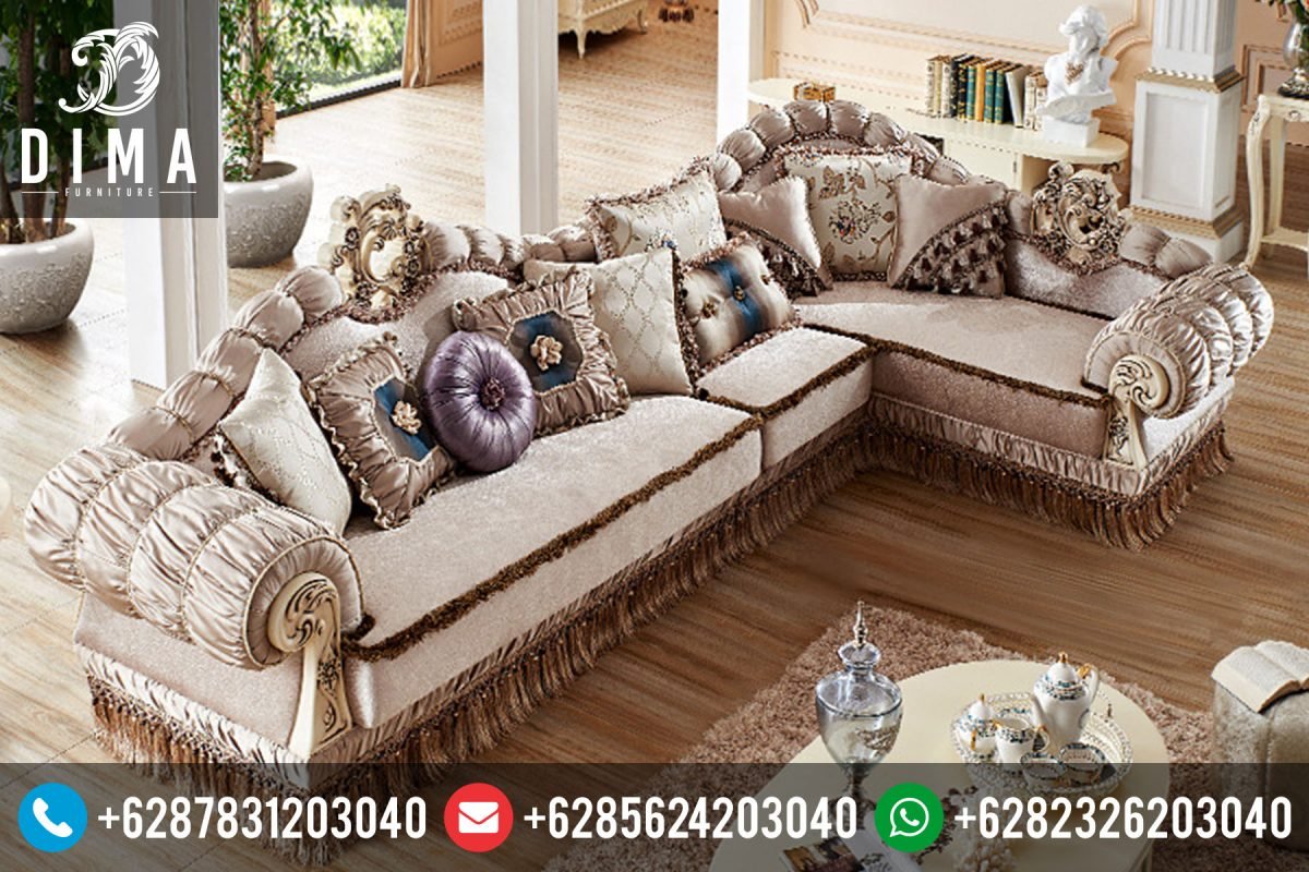 Set Kursi Sofa Tamu Sudut L Mewah Klasik Duco Terbaru ST-0031 Set Kursi Sofa Tamu Sudut L Mewah Klasik Duco Terbaru ST-0031
