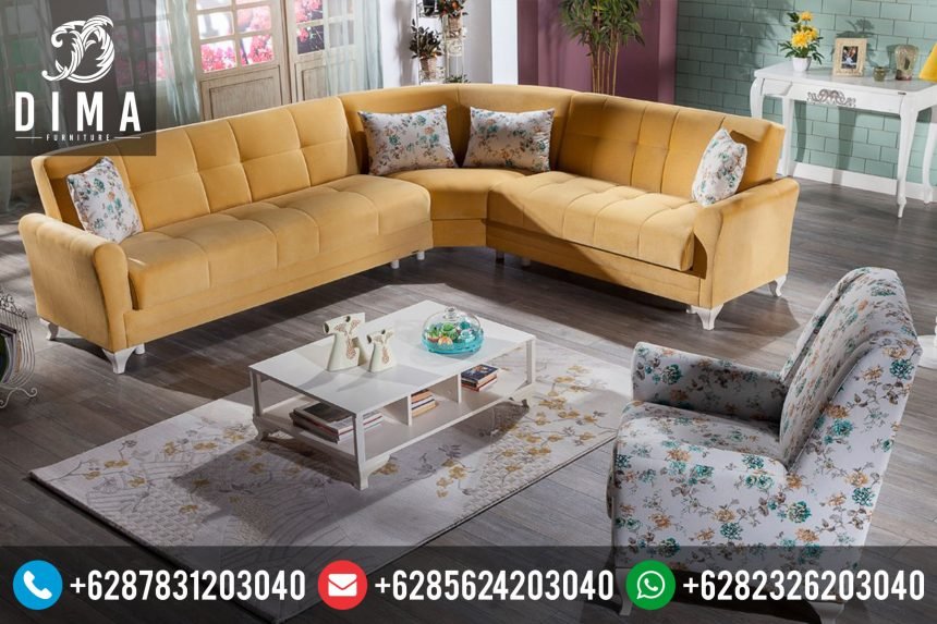 Set Sofa Kursi Tamu Sudut L Minimalis Vintage Terbaru ST-0019