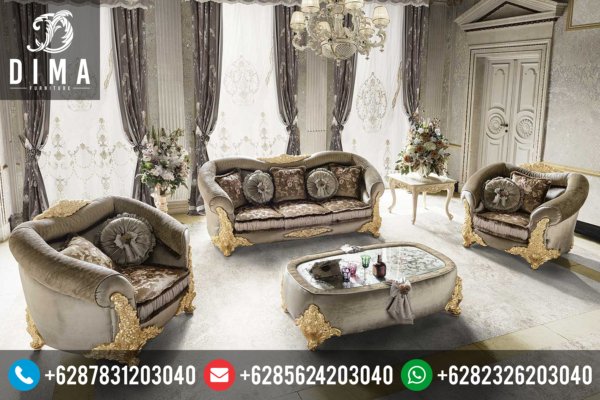 Mebel Mewah Jepara Set Kursi Sofa Tamu Klasik Italian Terbaru ST-0057