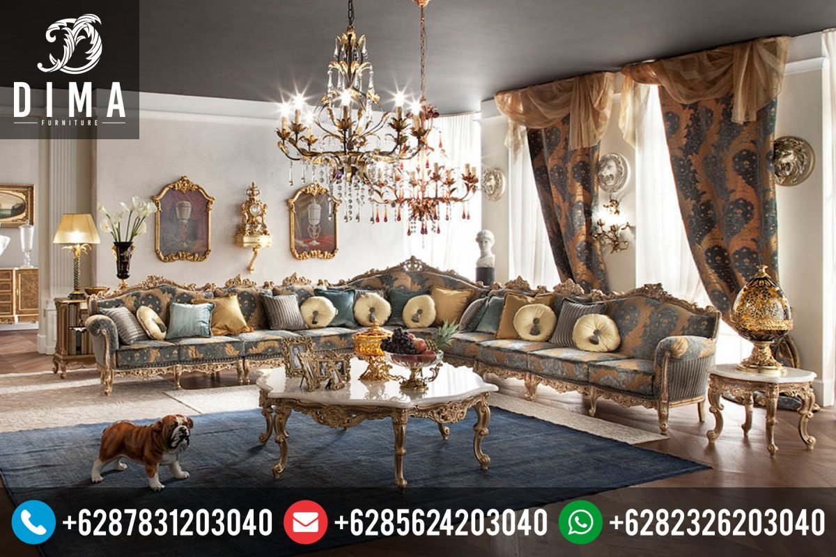 Set Kursi Sofa Tamu Mewah Klasik Sudut L Terbaru Murah ST-0063