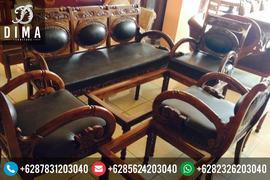 Sofa Tamu Jati Minimalis Klasik Mewah Ukiran Jepara Terbaru Murah ST-0082