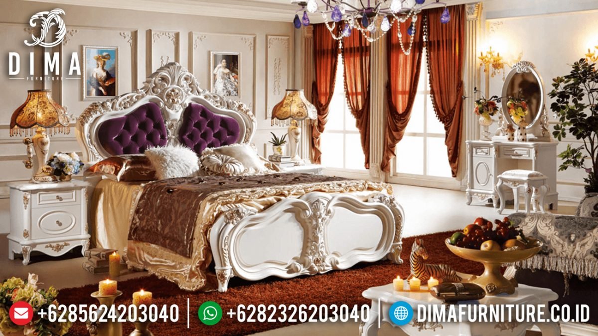 Set Kamar Tidur Mewah Mebel Ukir Jepara Terbaru Duco Ivory Emas ST-0451 Set Kamar Tidur Mewah Mebel Ukir Jepara Terbaru Duco Ivory Emas ST-0451