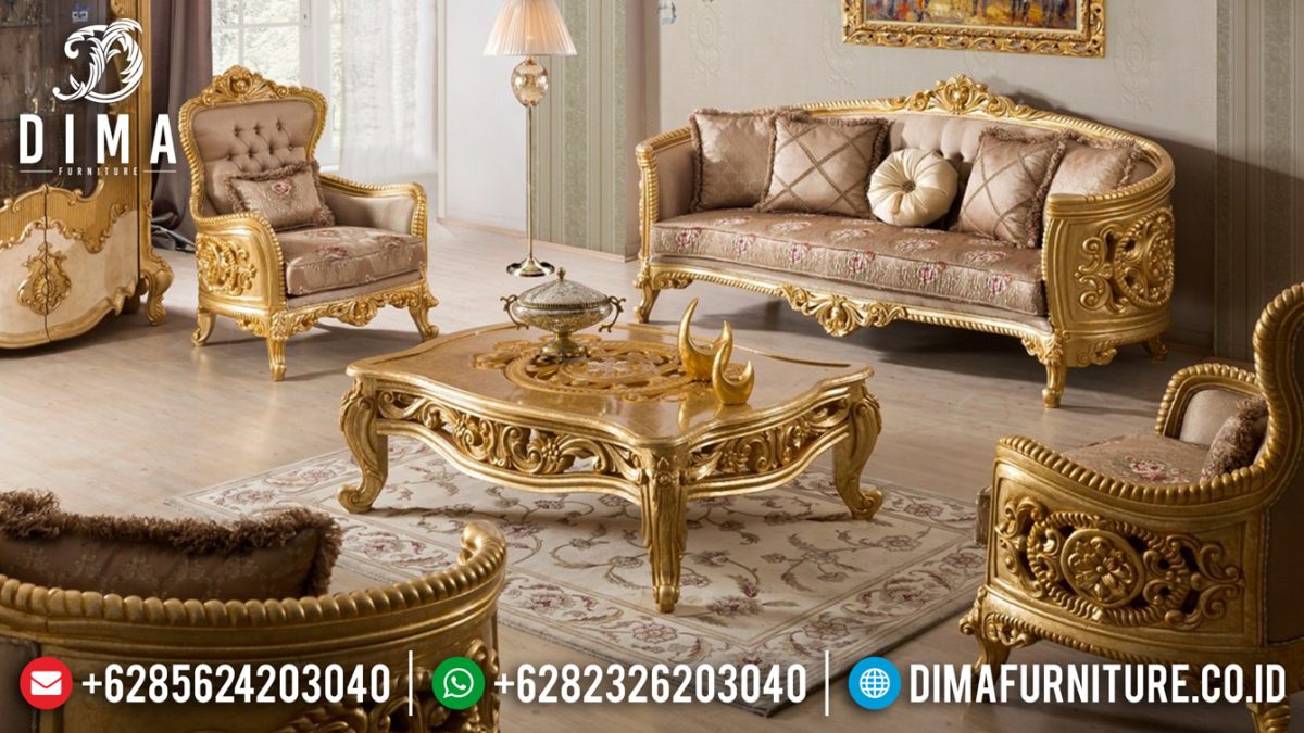 Set Kursi Sofa Ruang Tamu Mewah Ukir Jepara Warna Emas Terbaru ST-0449 | Sofa Tamu Jepara - Dima Furniture Set Kursi Sofa Ruang Tamu Mewah Ukir Jepara Warna Emas Terbaru ST-0449