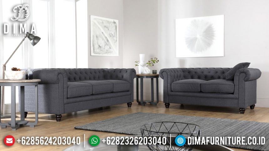 Set Sofa Tamu Minimalis Mewah Jepara Fabric Canvas Terbaru 2018 ST-0525