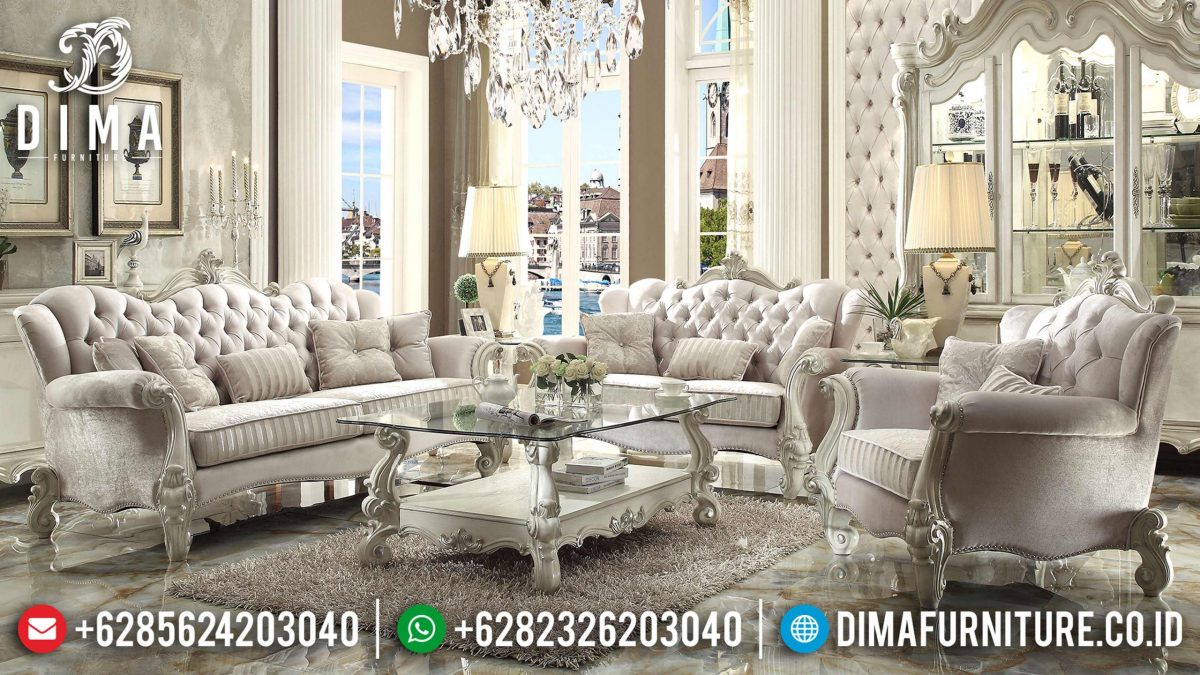 Sofa Tamu Jepara Mewah Classic Vendome Duco Putih Silver Terbaru ST-0583 | Sofa Tamu Jepara - Dima Furniture Sofa Tamu Jepara Mewah Classic Vendome Duco Putih Silver Terbaru ST-0583