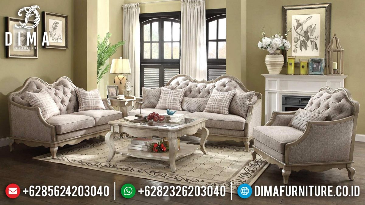 Sofa Tamu Mewah Jepara Model Terbaru Seri Chelmsford Duco Putih ST-0590