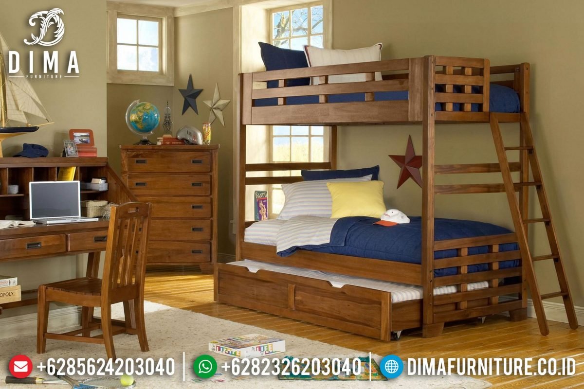 Tempat Tidur Tingkat, Kamar Set Anak Minimalis, Mebel Jati Jepara ST-0591 Tempat Tidur Tingkat, Kamar Set Anak Minimalis, Mebel Jati Jepara ST-0591
