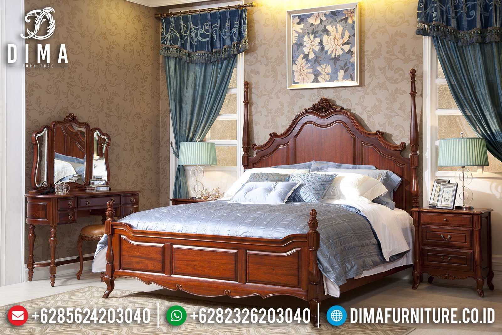 Mebel Jati Set Tempat Tidur Mewah Minimalis Jepara Seri Cinta Pengantin ST-0658 Mebel Jati Set Tempat Tidur Mewah Minimalis Jepara Seri Cinta Pengantin ST-0658
