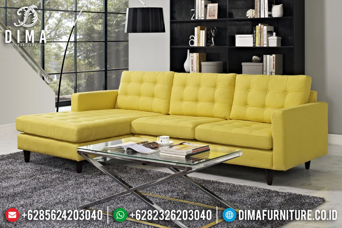 Model Warren Set Sofa Tamu Minimalis Jepara Mewah Cover Kuning ST-0666