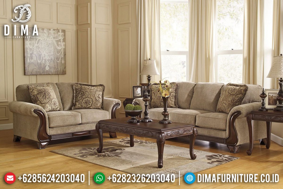 Set Sofa Tamu Jepara Mewah Jati Ukiran Minimalis Natural ST-0672
