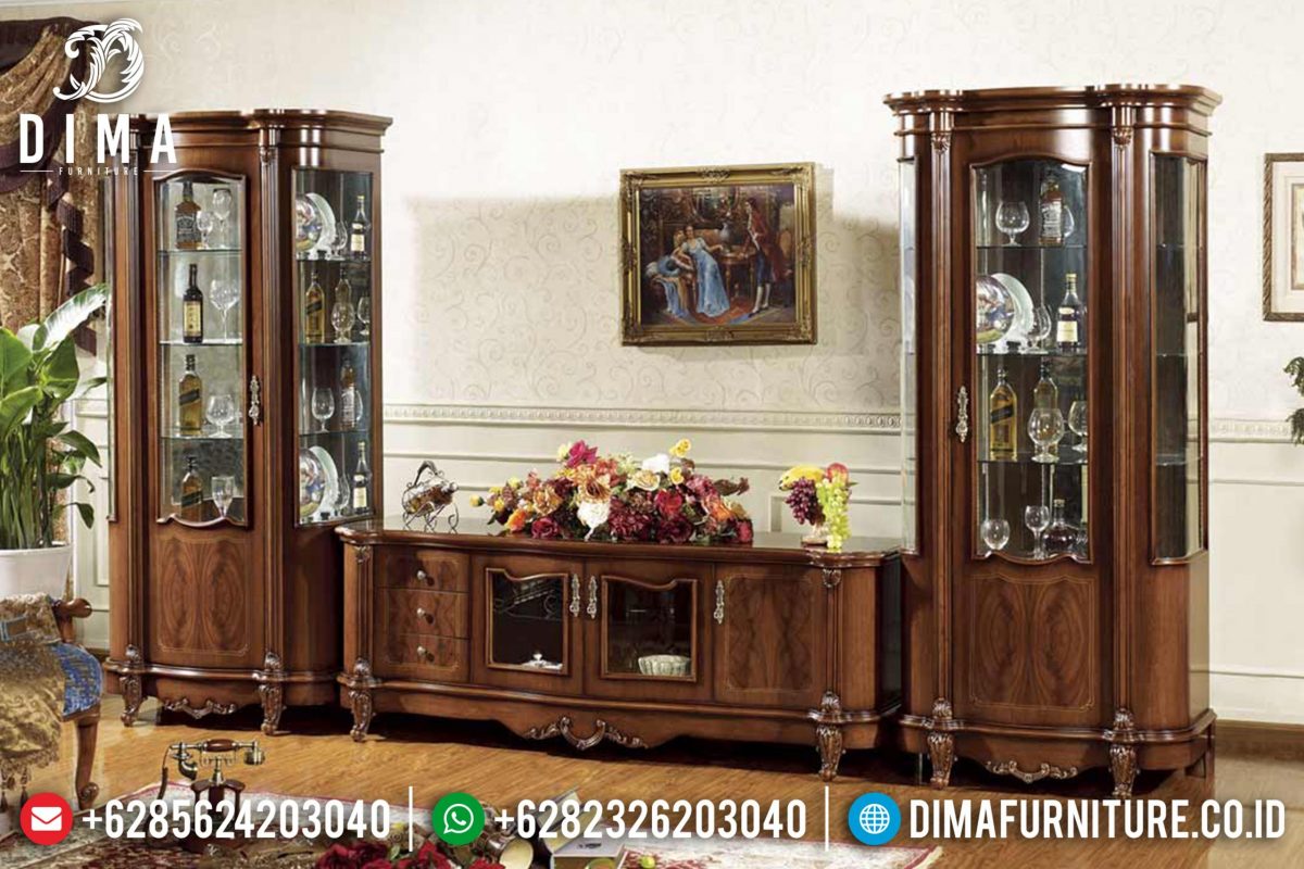 Set Bufet Tv Natural Jati Mewah Modern Terbaru ST-0702