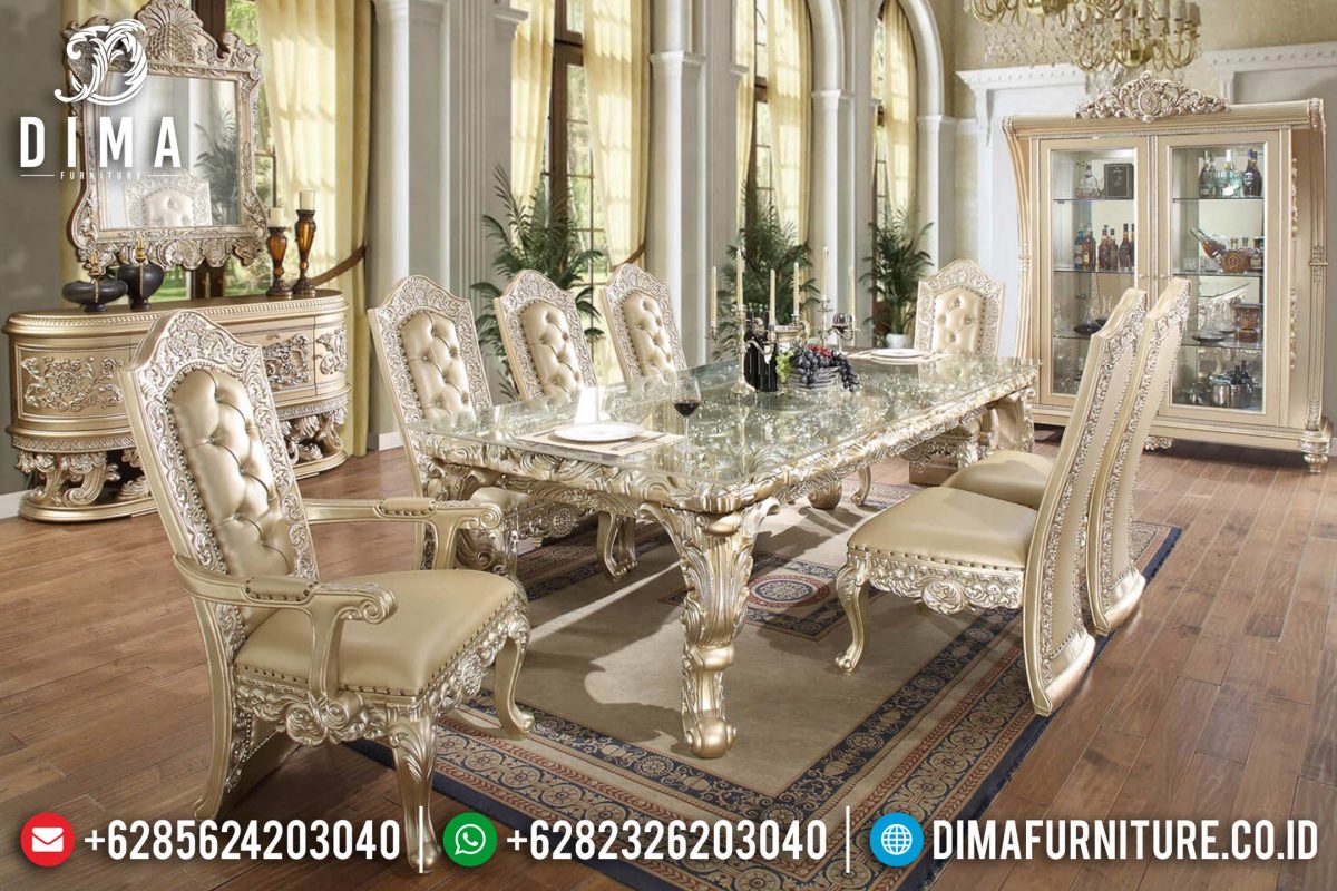 Set Kursi Makan Mewah Ukir Jepara Klasik Terbaru ST-0693 Set Kursi Makan Mewah Ukir Jepara Klasik Terbaru ST-0693