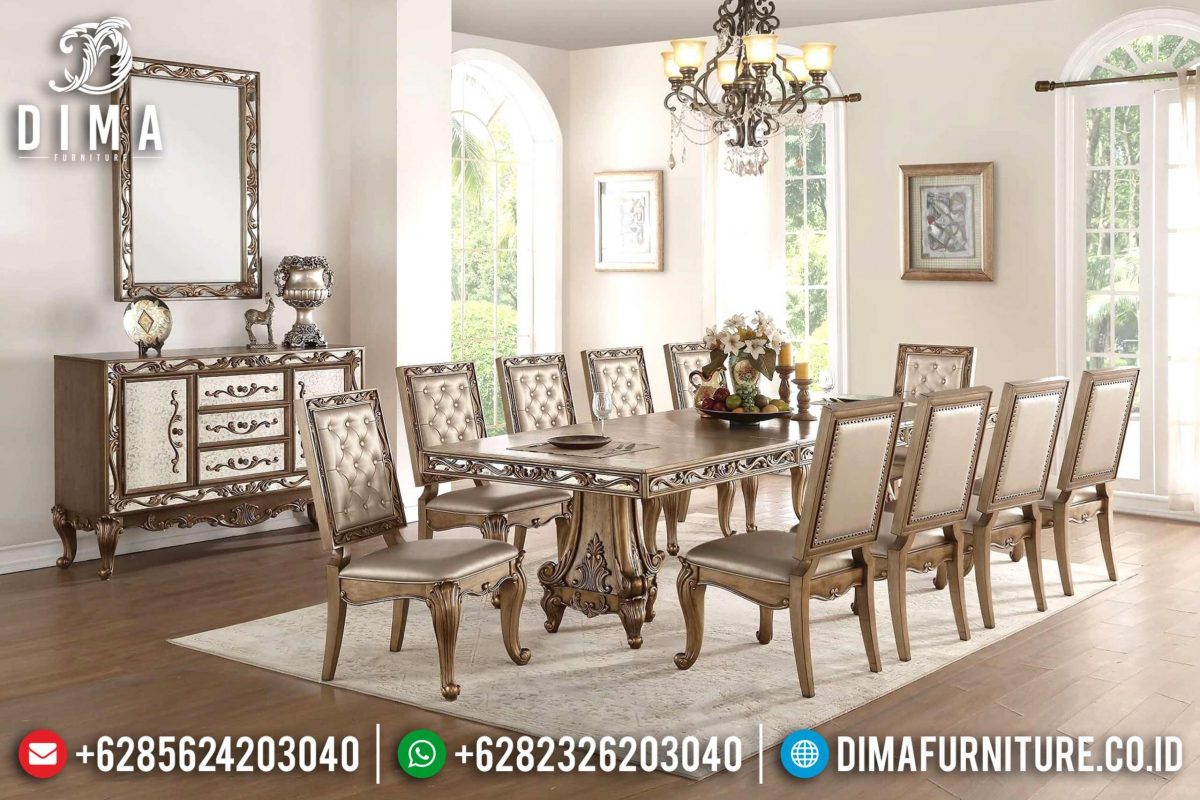 Set Meja Kursi Makan Klasik Modern Mebel Jepara Terbaru ST-0764