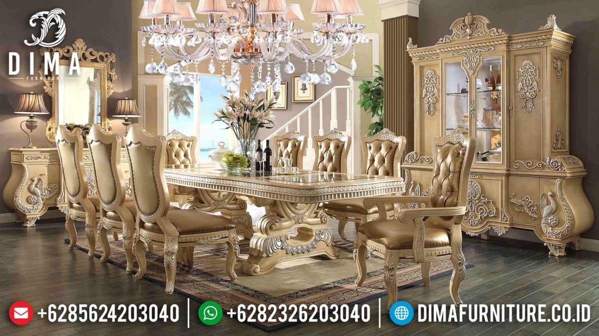 Set Meja Makan Eropa Mewah Ukir Jepara Terbaru ST-0723 | Sofa Tamu Jepara - Dima Furniture Set Meja Makan Eropa Mewah Ukir Jepara Terbaru ST-0723