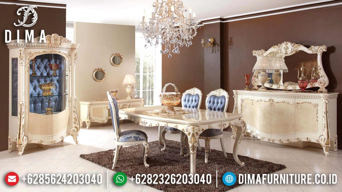 Set Meja Makan Klasik Duco Mewah Terbaru ST-0725 | Sofa Tamu Jepara - Dima Furniture Set Meja Makan Klasik Duco Mewah Terbaru ST-0725