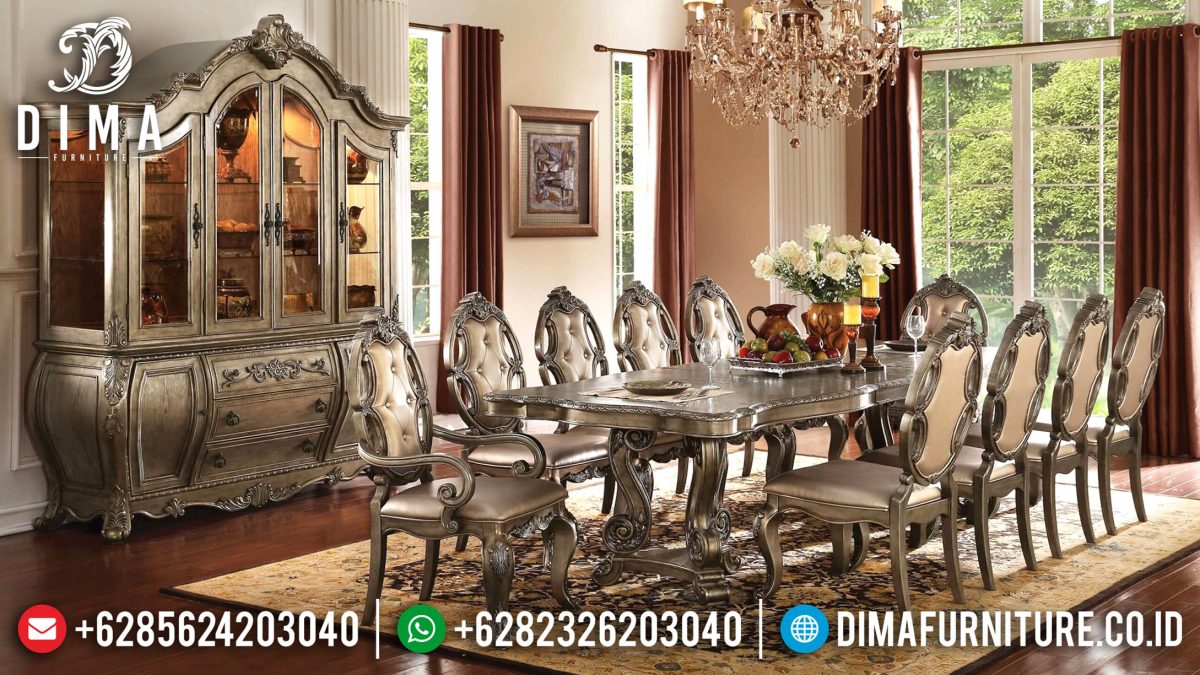 Set Meja Makan Klasik Model Eropa Mewah Terbaru ST-0736