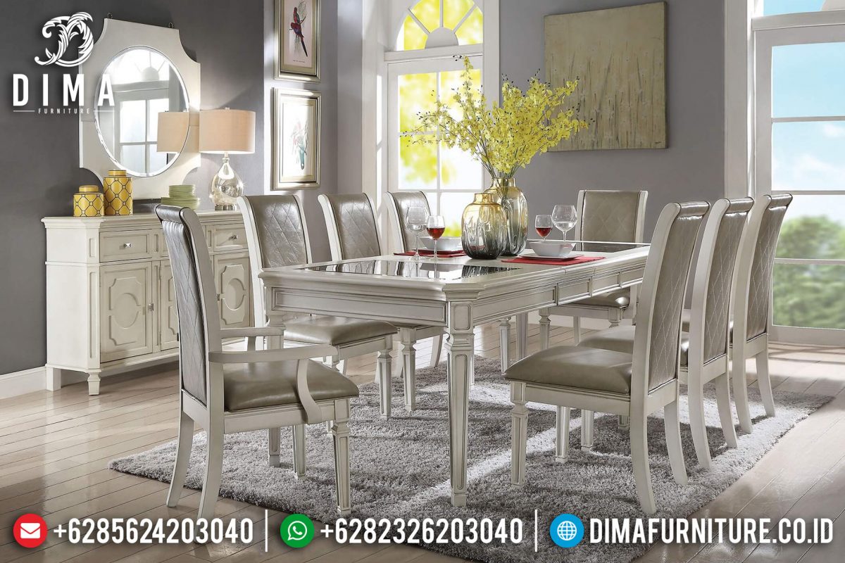 Set Meja Makan Klasik Modern Mewah Model Eropa Terbaru ST-0685 Set Meja Makan Klasik Modern Mewah Model Eropa Terbaru ST-0685