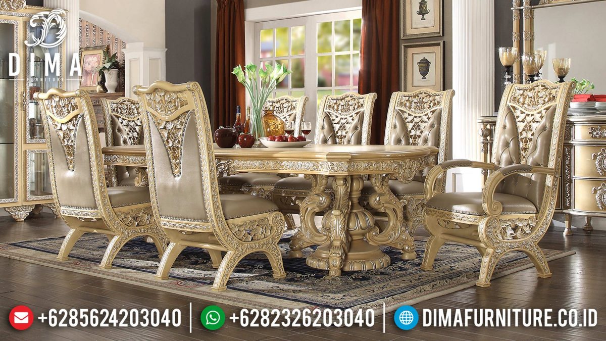 Set Meja Makan Mewah Model Eropa Klasik Terbaru Minerva ST-0729