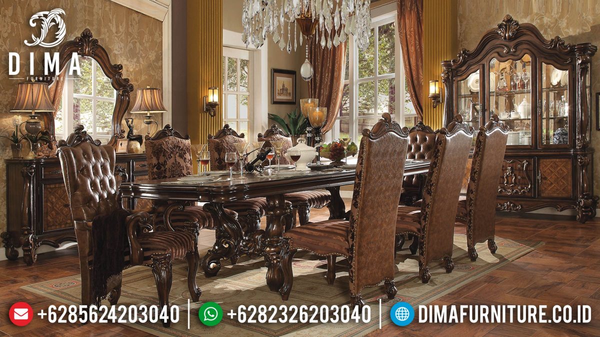 Set Meja Makan Mewah Ukir Jepara Terbaru ST-0737