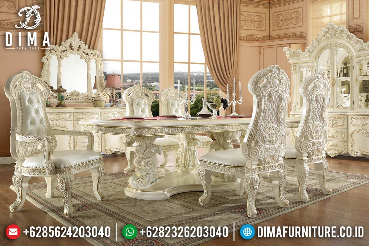 Set Meja Makan Mewah Ukir Klasik Victorian Terbaru ST-0692 Set Meja Makan Mewah Ukir Klasik Victorian Terbaru ST-0692