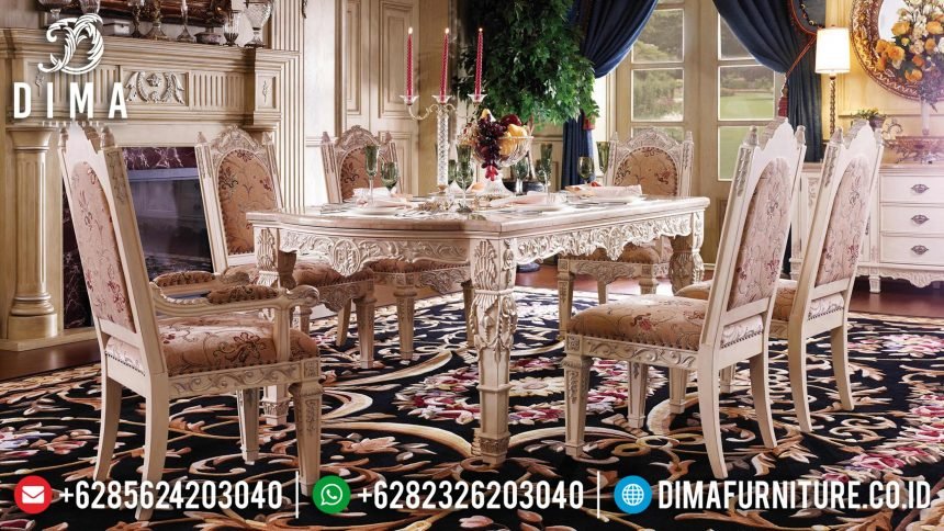 Set Meja Makan Ukir Klasik Modern Mewah Terbaru ST-0731