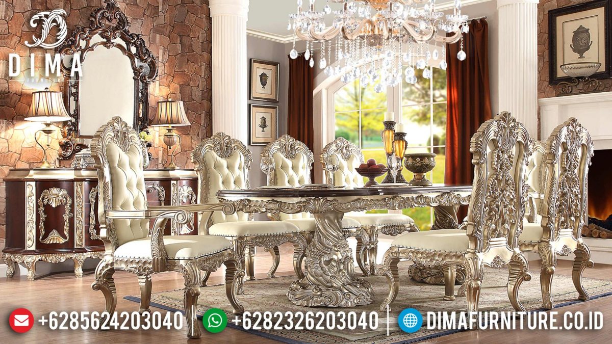 Set Meja Makan Ukir Mewah Klasik Mebel Jepara Terbaru ST-0726 | Sofa Tamu Jepara - Dima Furniture Set Meja Makan Ukir Mewah Klasik Mebel Jepara Terbaru ST-0726