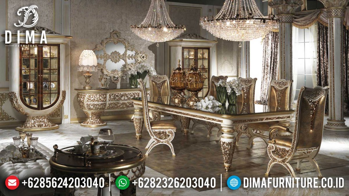 Set Meja Makan Unique Mewah Model Klasik Terbaru ST-0734
