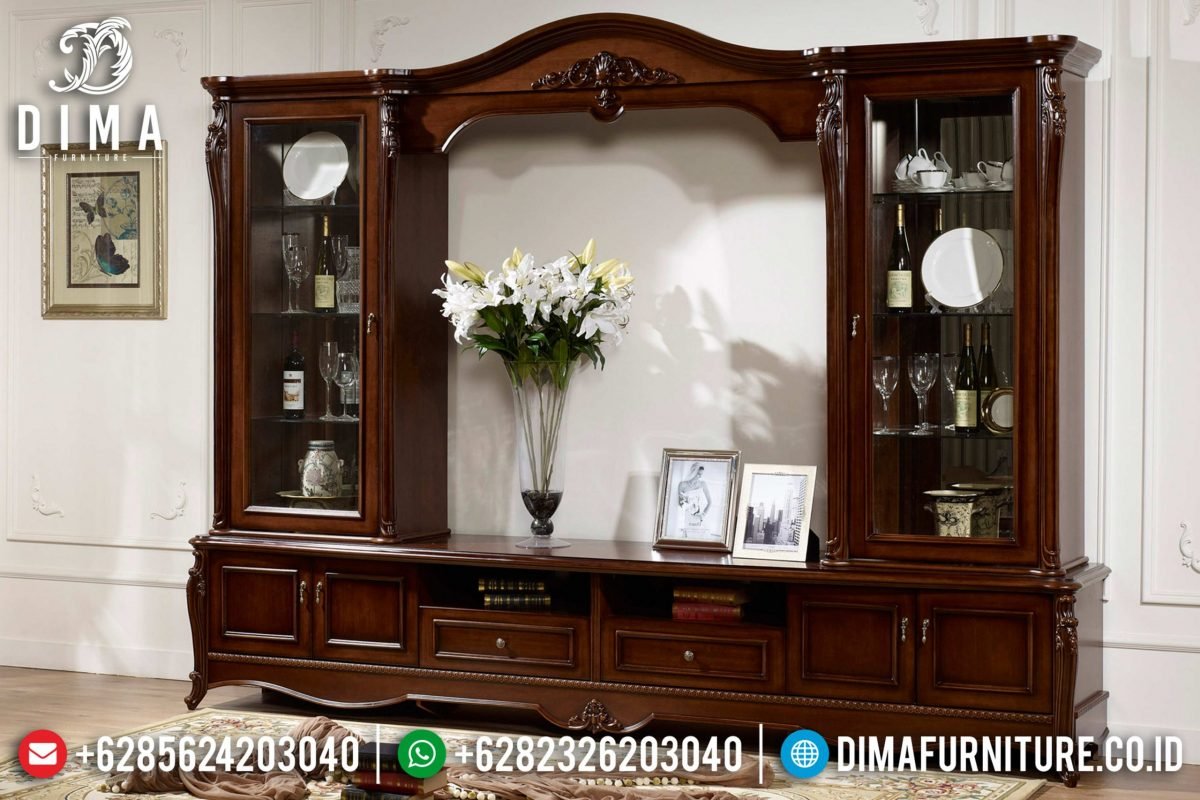 Bufet Tv Natural Jati Klasik Mewah Terbaru ST-0800 Bufet Tv Natural Jati Klasik Mewah Terbaru ST-0800
