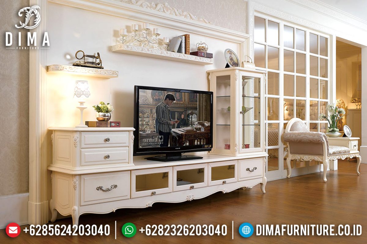 Set Bufet Tv Duco Modern Putih Mewah Terbaru ST-0780 | Sofa Tamu Jepara - Dima Furniture Set Bufet Tv Duco Modern Putih Mewah Terbaru ST-0780
