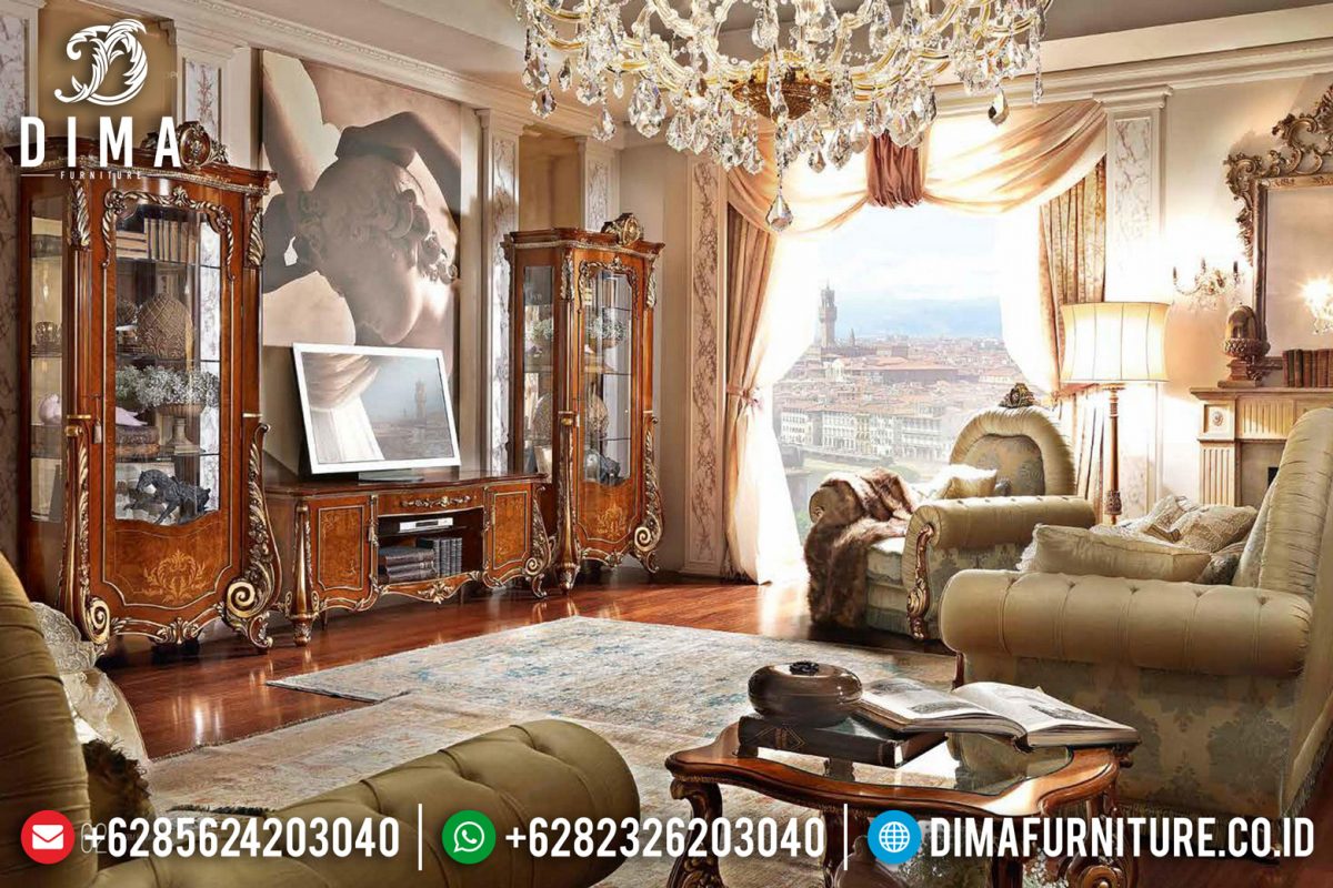 Set Bufet Tv Klasik Ukiran Jepara Jati Mewah Terbaru ST-0775 | Sofa Tamu Jepara - Dima Furniture Set Bufet Tv Klasik Ukiran Jepara Jati Mewah Terbaru ST-0775