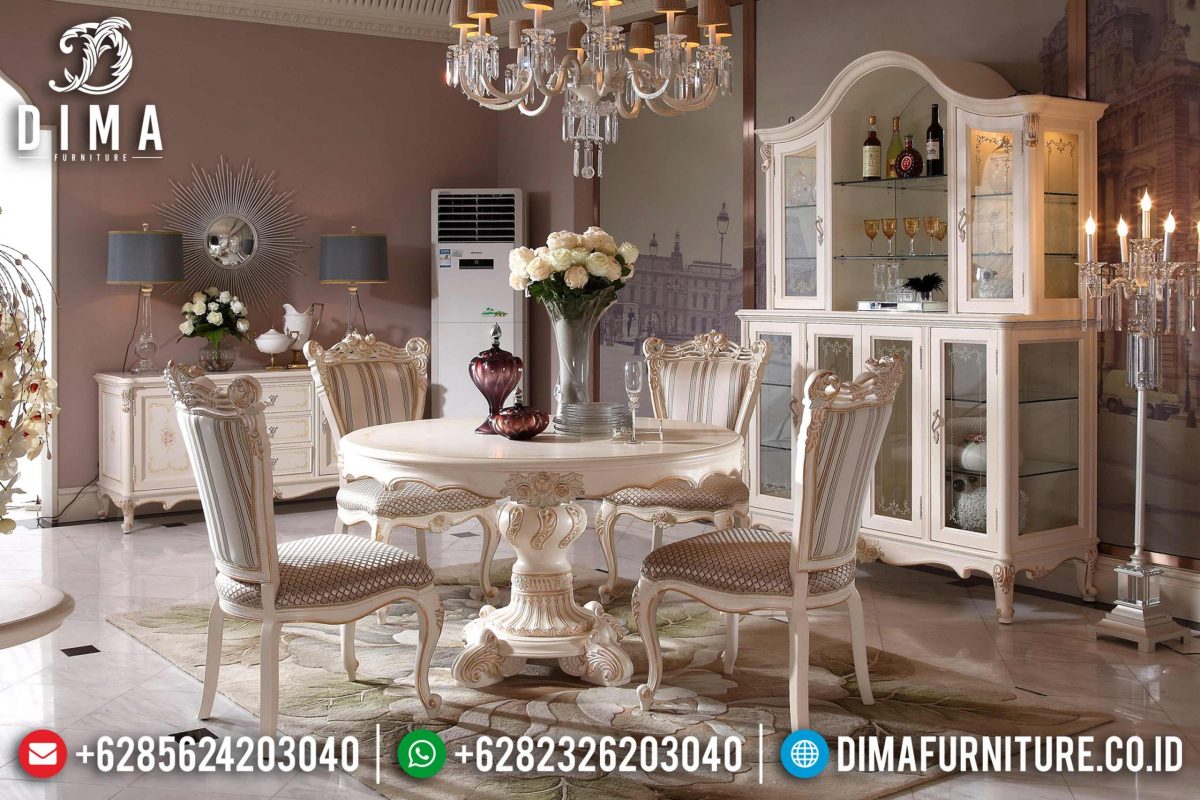 Set Kursi Makan Klasik Ukiran Mebel Jepara Terbaru ST-0771
