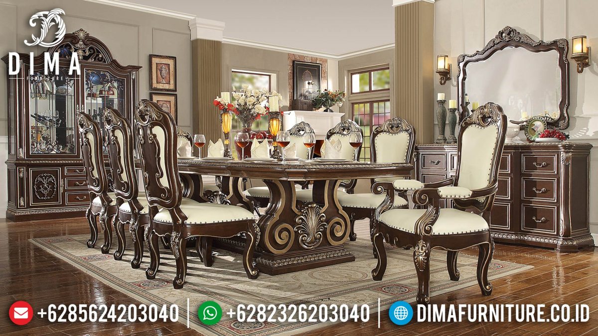 Set Meja Kursi Makan Klasik Modern Mewah Terbaru ST-0836 | Sofa Tamu Jepara - Dima Furniture Set Meja Kursi Makan Klasik Modern Mewah Terbaru ST-0836