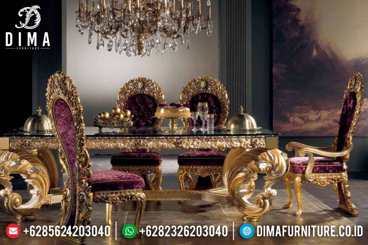 Set Meja Kursi Makan Ukir Mewah Mebel Jepara Terbaru ST-0814 | Sofa Tamu Jepara - Dima Furniture Set Meja Kursi Makan Ukir Mewah Mebel Jepara Terbaru ST-0814