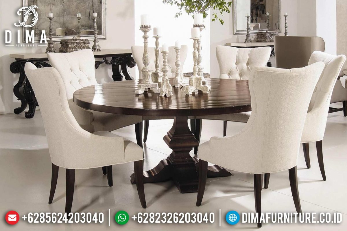Set Meja Makan Mewah Modern Natural Jati Terbaru ST-0817
