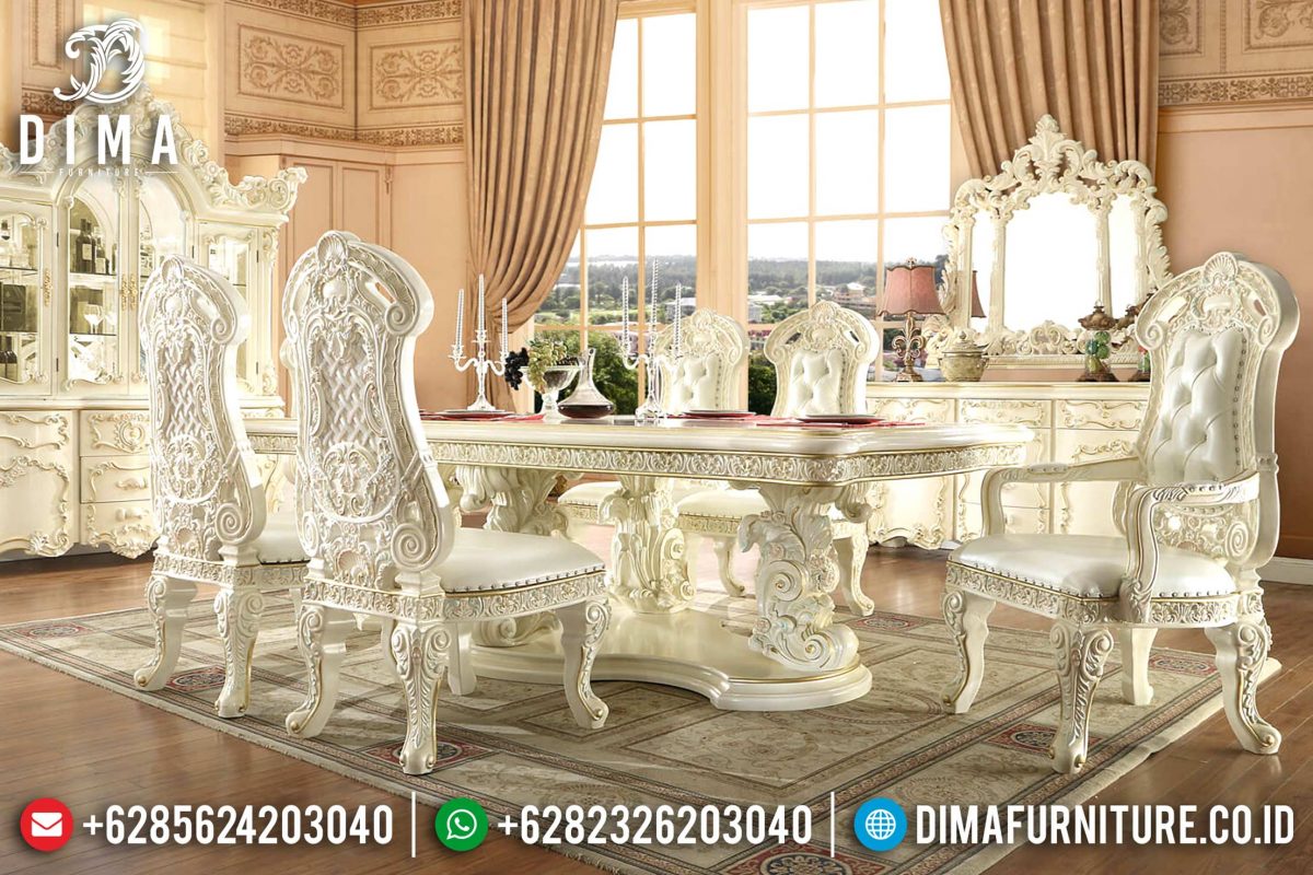 Set Meja Makan Mewah Ukir Jepara Model Minerva Terbaru ST-0795 | Sofa Tamu Jepara - Dima Furniture Set Meja Makan Mewah Ukir Jepara Model Minerva Terbaru ST-0795