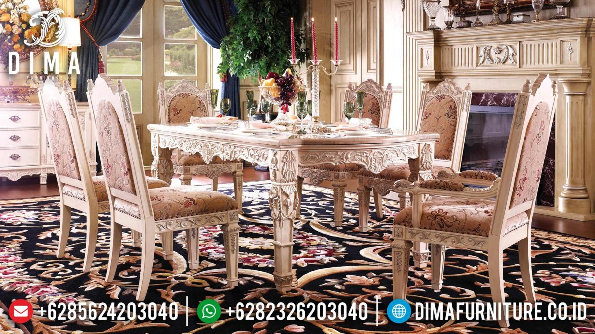 Set Meja Makan Ukir Jepara Klasik Mewah Terbaru ST-0830 | Sofa Tamu Jepara - Dima Furniture Set Meja Makan Ukir Jepara Klasik Mewah Terbaru ST-0830