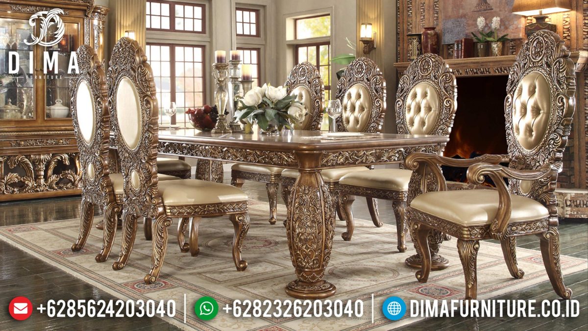 Set Meja Makan Ukir Klasik Mebel Jepara Mewah Terbaru ST-0823 | Sofa Tamu Jepara - Dima Furniture Set Meja Makan Ukir Klasik Mebel Jepara Mewah Terbaru ST-0823