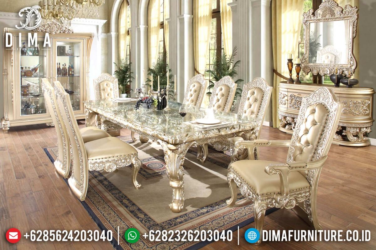 Set Meja Makan Ukir Mewah Mebel Jepara Terbaru ST-0796 | Sofa Tamu Jepara - Dima Furniture Set Meja Makan Ukir Mewah Mebel Jepara Terbaru ST-0796