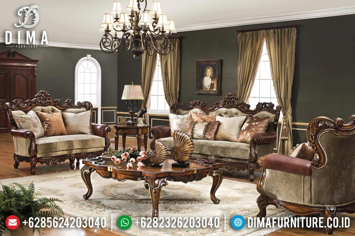 Set Sofa Tamu Ukir Mewah Eropa Klasik Terbaru ST-0782 — Set Sofa Tamu Ukir Mewah Eropa Klasik Terbaru ST-0782