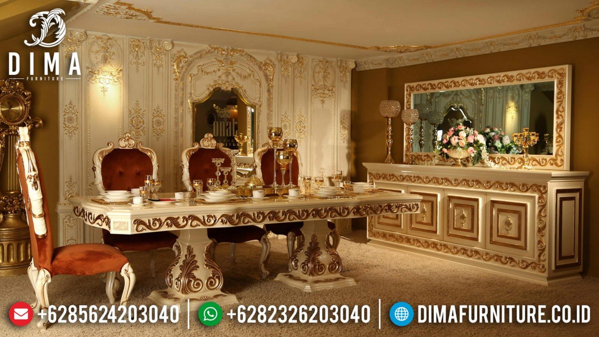 Set Meja Kursi Makan Mewah Klasik Duco Terbaru ST-0842 | Sofa Tamu Jepara - Dima Furniture Set Meja Kursi Makan Mewah Klasik Duco Terbaru ST-0842