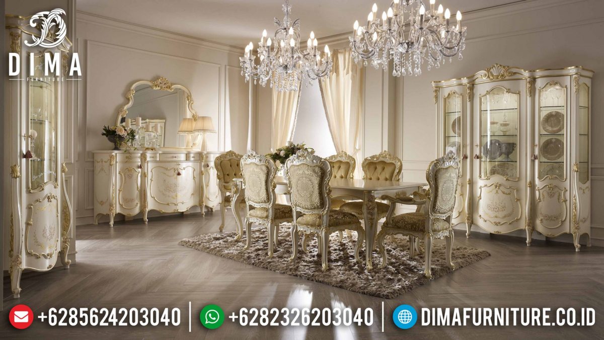 Set Meja Makan Klasik Ukir Mebel Jepara Mewah Terbaru ST-0841 | Sofa Tamu Jepara - Dima Furniture Set Meja Makan Klasik Ukir Mebel Jepara Mewah Terbaru ST-0841