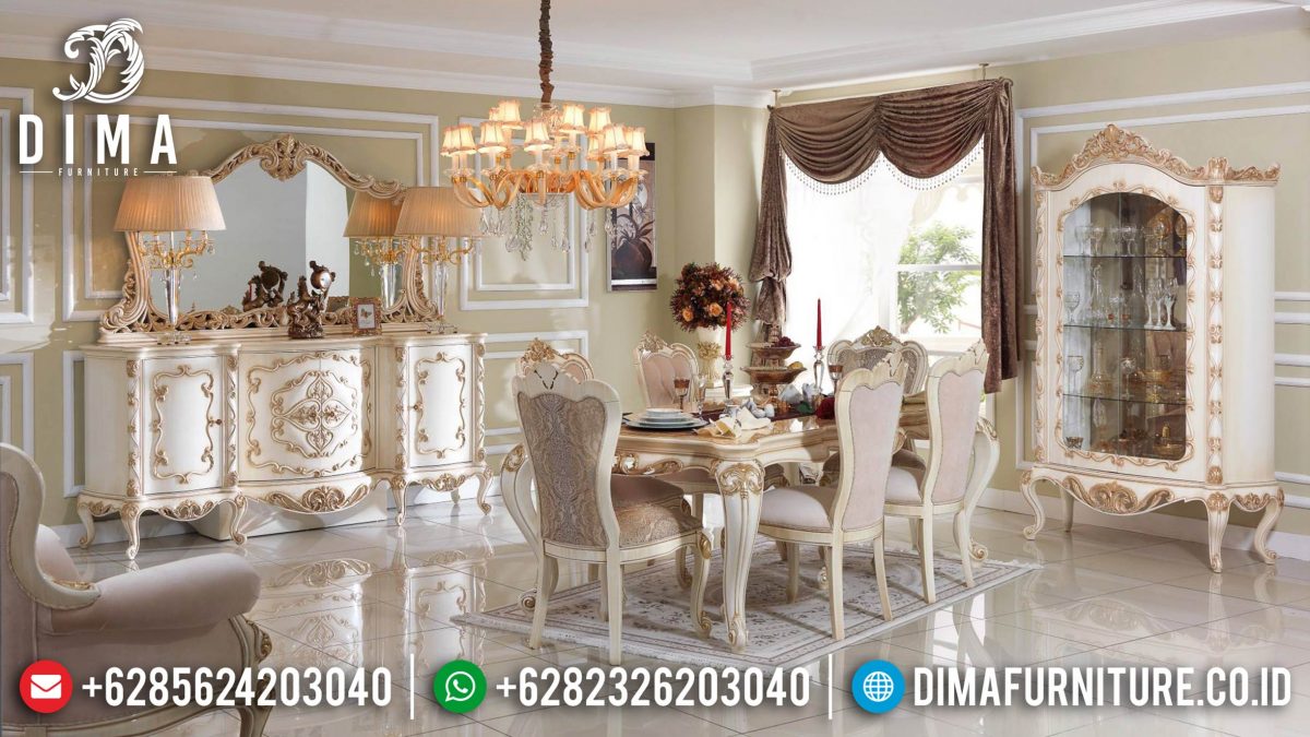 Set Meja Makan Mewah Model Eropa Klasik Terbaru ST-0840 | Sofa Tamu Jepara - Dima Furniture Set Meja Makan Mewah Model Eropa Klasik Terbaru ST-0840