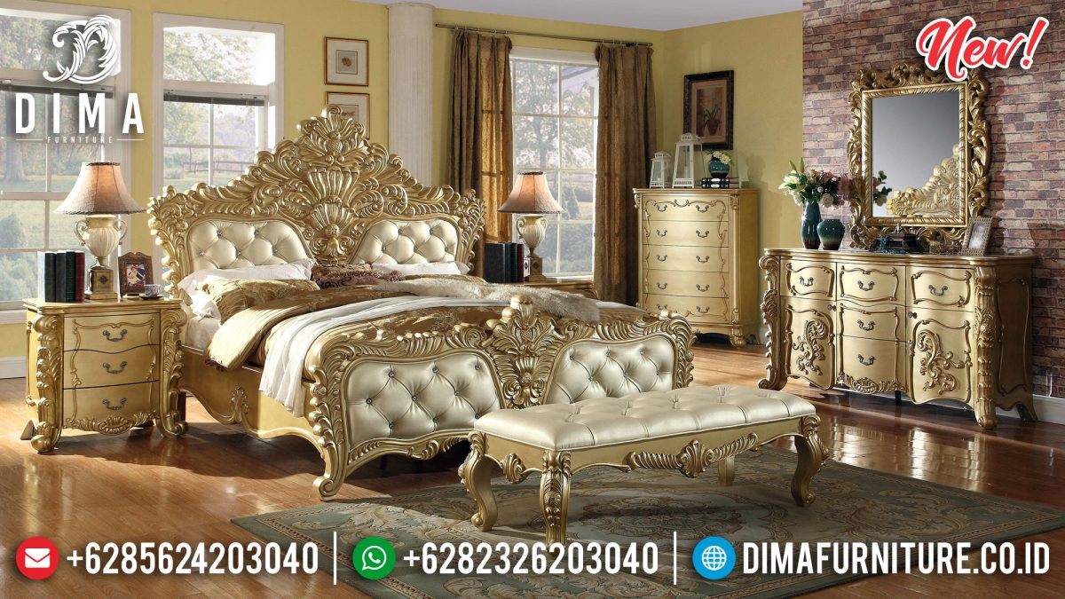Tempat Tidur Jepara Kamar Set Mewah Ukir Klasik Golden ST-0857
