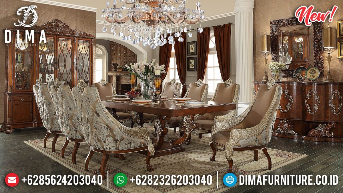 Set Meja Makan Klasik Glamor Natural Kombinasi Duco ST-0875