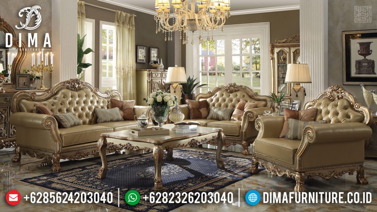 Desain Sofa Tamu Jepara Mewah Ukiran Classic Golden Duco Glossy ST-0885 | Sofa Tamu Jepara - Dima Furniture Desain Sofa Tamu Jepara Mewah Ukiran Classic Golden Duco Glossy ST-0885