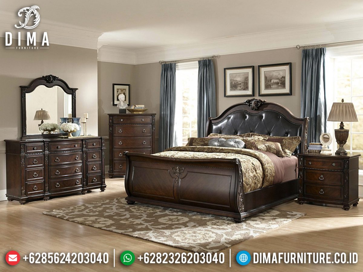 Tempat Tidur Jati Natural Minimalis Classic Furniture Jepara Terbaru ST-0876