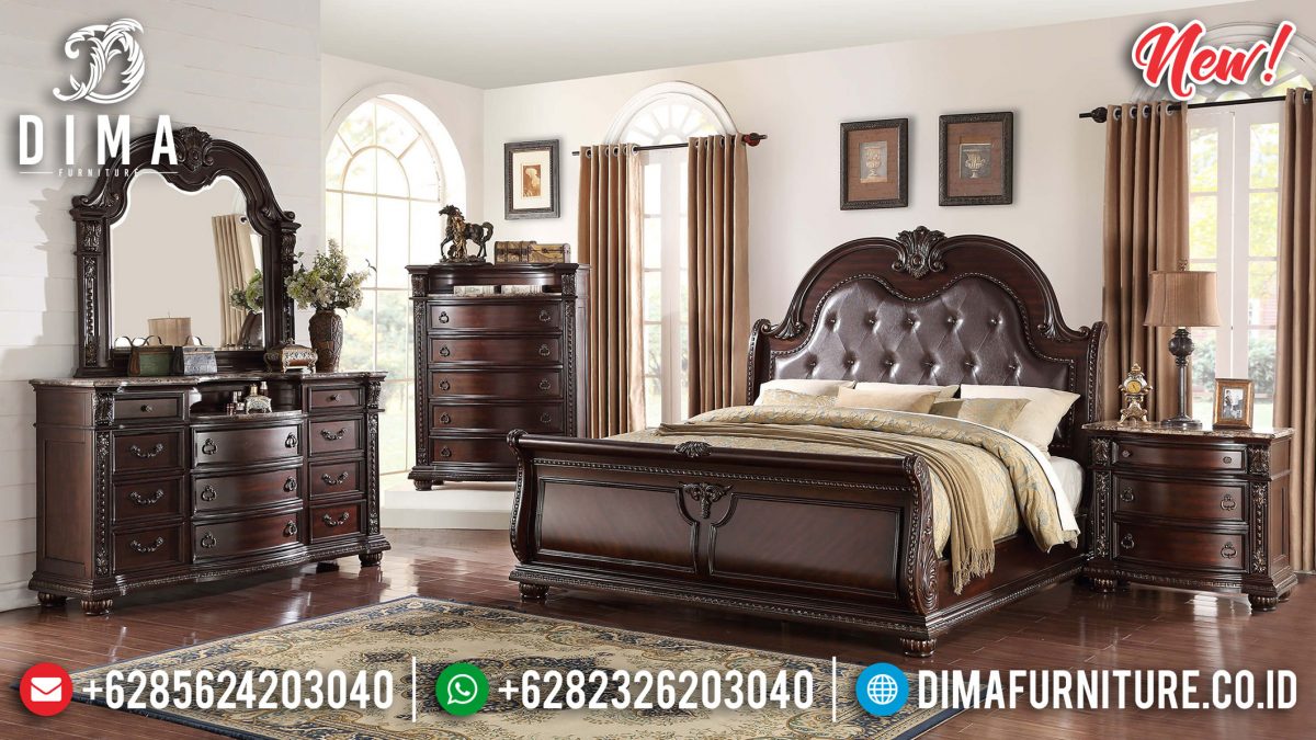 Set Kamar Tidur Jati Mewah Stanley Brown ST-0906