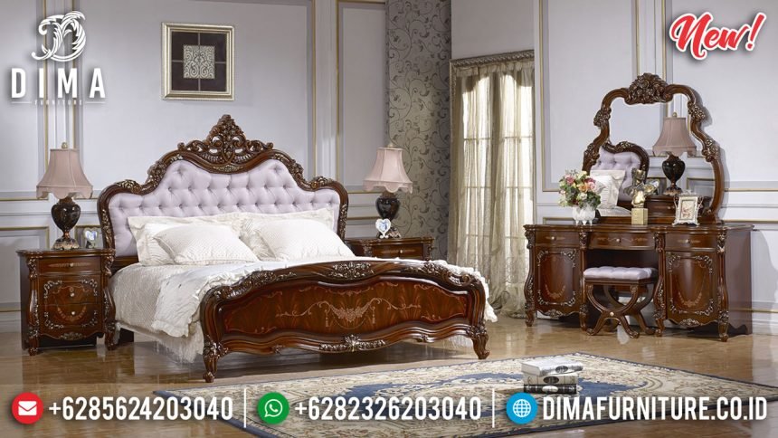 Set Kamar Tidur Mewah Klasik Brown Barokko ST-0917