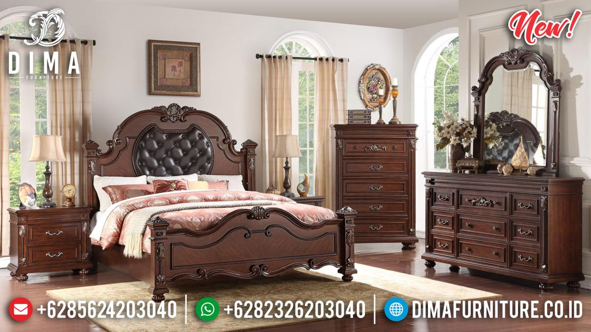 Set Kamar Tidur Mewah Klasik Jati Murah Serrano ST-0915